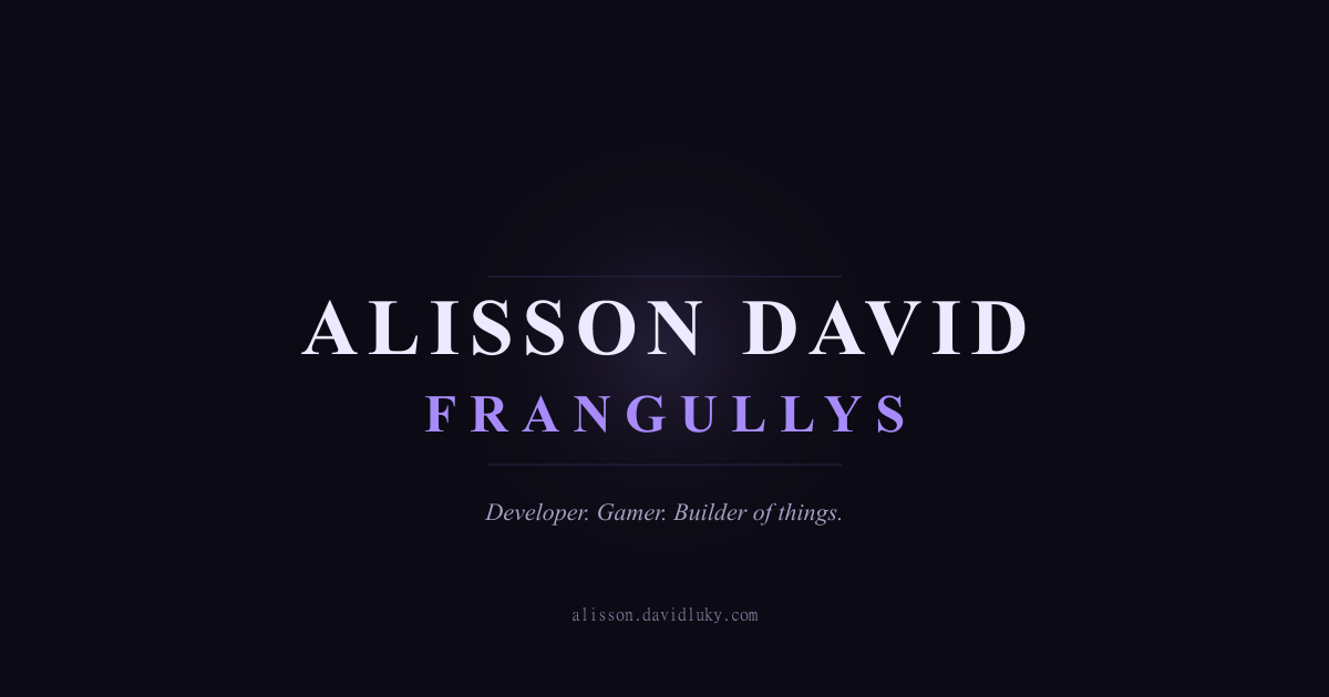 Open graph preview for Alisson David Frangullys.